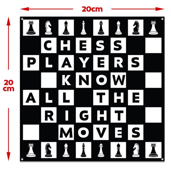 Chess Player Metal Sign - Chess Themed Plaque - 20cm x 20cm - Good Quality - Unique Chess Gift. - Image 2
