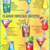 Classic Cocktail Recipes aluminium sign