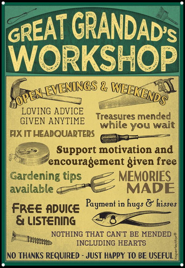 great-grandads-Workshop-metal sign