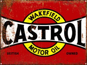 castrol-wakefield-red-rectangle-logo-Vintage-effect metal sign