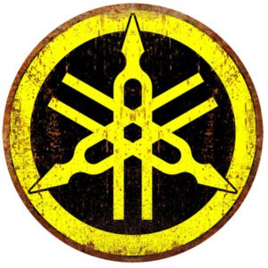 yellow-and-black-Yamaha-tuning-fork-logo-round-Vintage-AD