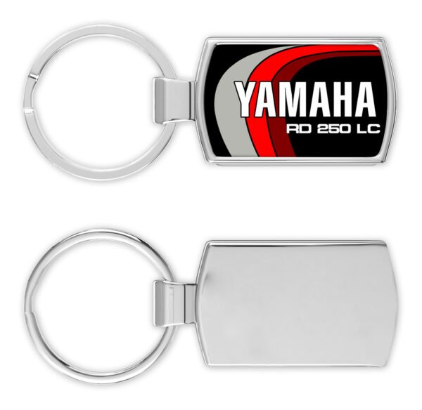 3-stripe-black-250-Yamaha-LC-tank-decal-front-and-back-Metal-Keyring