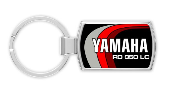 3-stripe-black-350-Yamaha-LC-tank-decal-front-only-Metal-Keyring