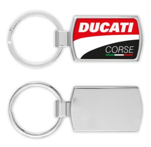 Ducati-Corse-keyring-front-and-back-Metal-keychain