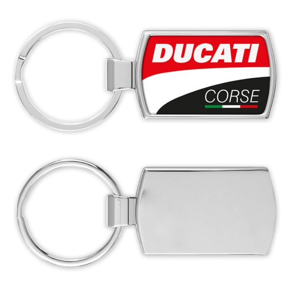 Ducati-Corse-keyring-front-and-back-Metal-keychain