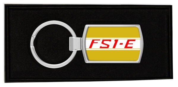 Yamaha-FS1-E-Side-Panel-Gold-Boxed-Metal-RectangleKeyring