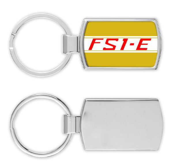 Yamaha-FS1-E-Side-Panel-Gold-front-and-back-Metal-RectangleKeyring