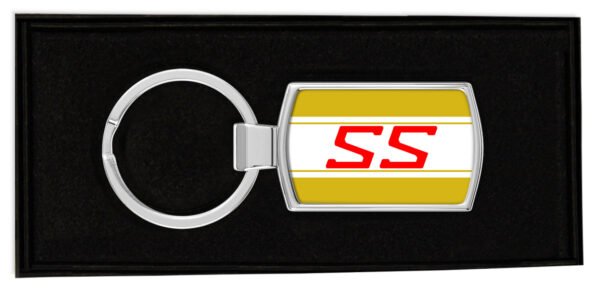 Yamaha-FS1-E-Side-Panel-SS-Gold-Boxed-Metal-RectangleKeyring