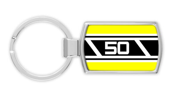 Yamaha-FS1-E-Side-Panel-Yellow-50-Speedblock-front-only-Metal-RectangleKeyring