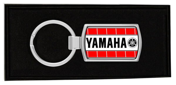 Yamaha-Speedblock-fork-logo-Red-Boxed-Metal-RectangleKeyring