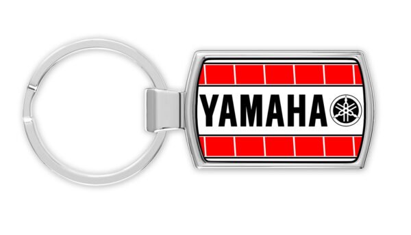 Yamaha-Speedblock-fork-logo-Red-front-only-Metal-RectangleKeyring
