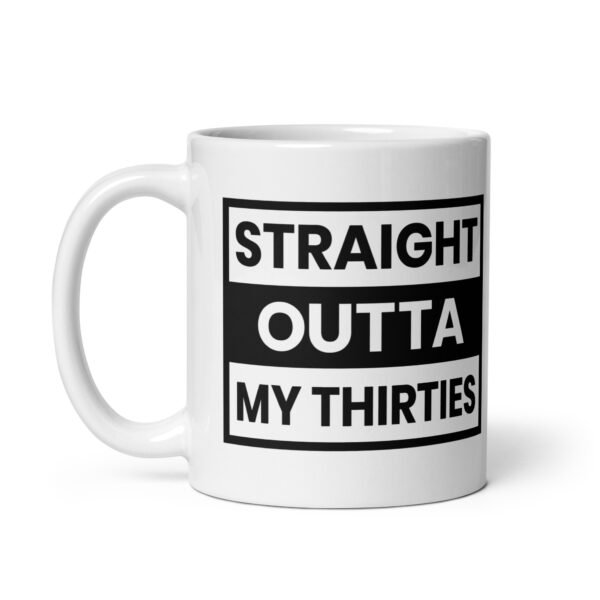 Straight Outta My Thirties Mug- 2 Sizes - Ceramic With Gloss Finish - Good Quality 40th Birthday Gift - Image 2