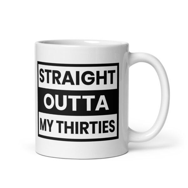 Straight Outta My Thirties Mug- 2 Sizes - Ceramic With Gloss Finish - Good Quality 40th Birthday Gift