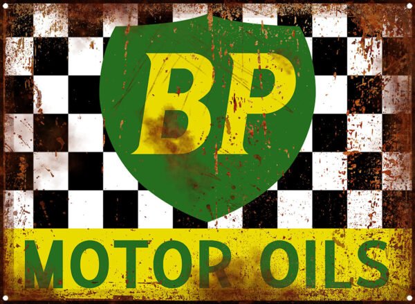 BP-Motor-Oils-Checkered-Flag-vintage metal sign