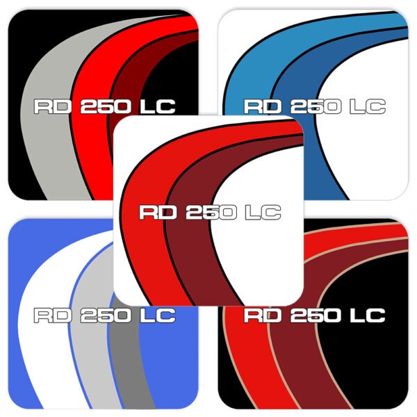 rd250lc yamaha set of 5 drinks coaster each coaster features a different bike model version