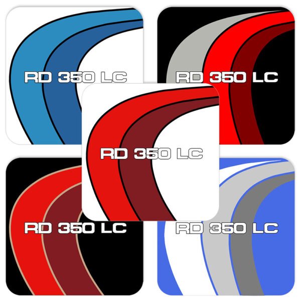 rd350lc yamaha set of 5 drinks coaster each coaster features a different bike model version