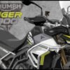 triumph tiger rally pro 900 metal sign showing image of bike and triumph motorcycles logo