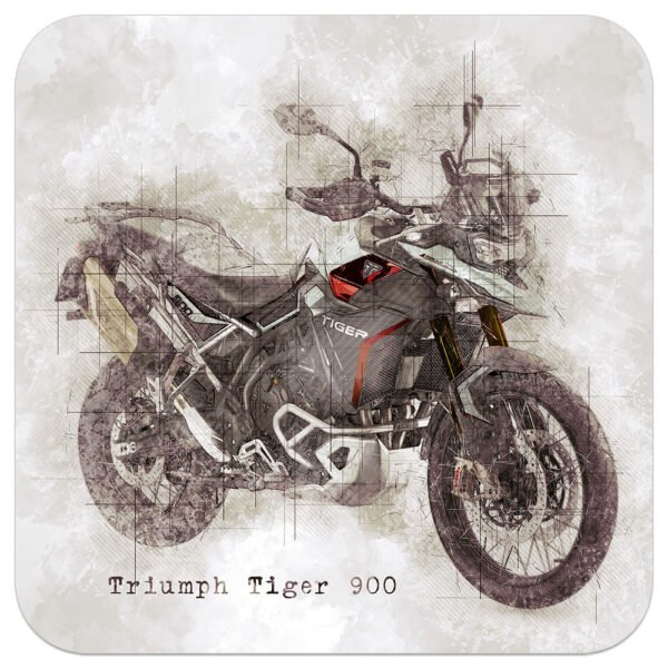 Triumph-Tiger-900-Rally-Ash-Grey-Orange-Art-coaster