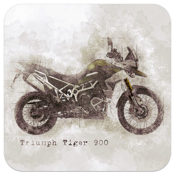 Triumph-Tiger-900-Rally-Khaki Green-Art-coaster