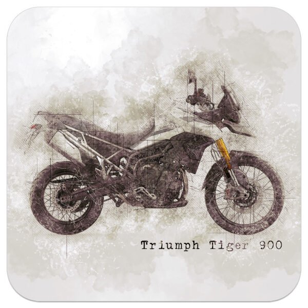 Triumph-Tiger-900-Rally-White-Art-coaster