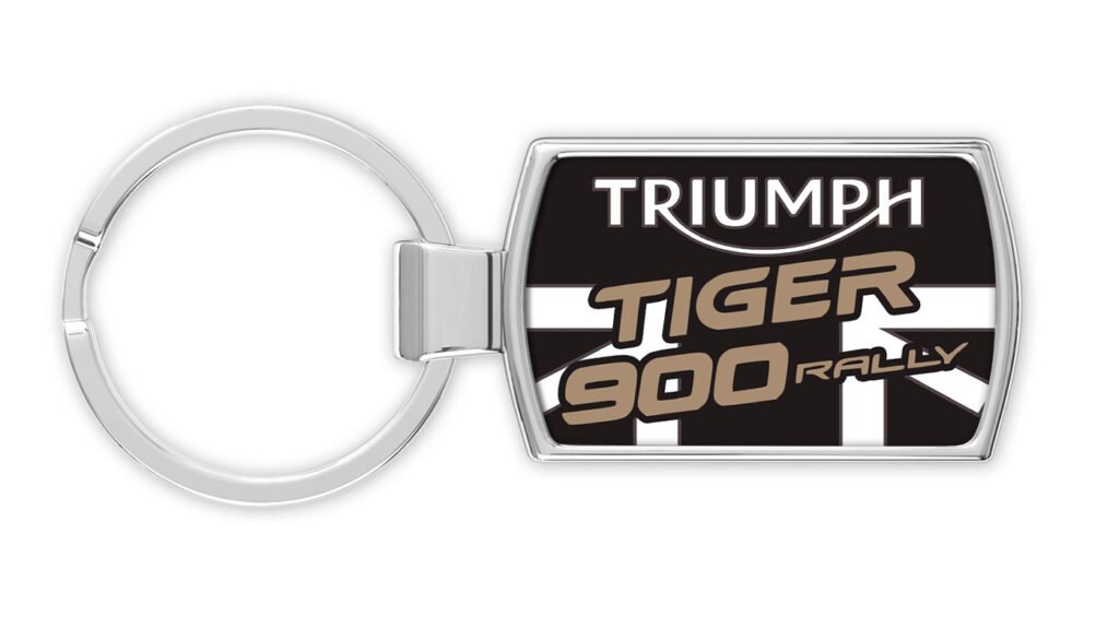 triumph tiger rally sandstorm colour logo keyring