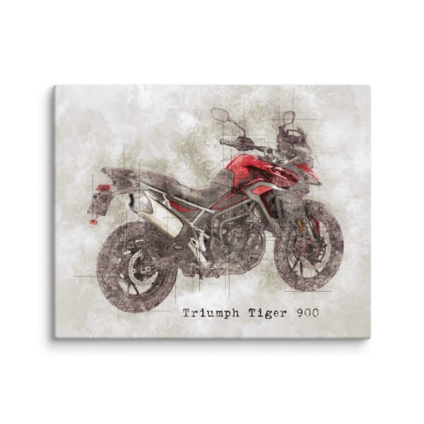 Triumph Tiger Diablo Red 900 GT / GT Pro Canvas - 5 Sizes - Quality Motorbike Wall Art - Image 5