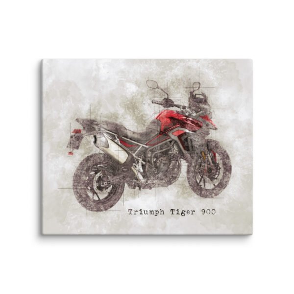 Triumph Tiger Diablo Red 900 GT / GT Pro Canvas - 5 Sizes - Quality Motorbike Wall Art - Image 2