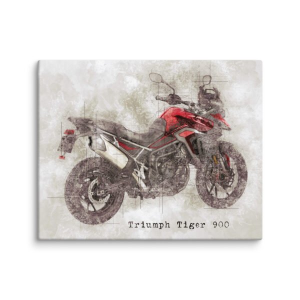 Triumph Tiger Diablo Red 900 GT / GT Pro Canvas - 5 Sizes - Quality Motorbike Wall Art - Image 4