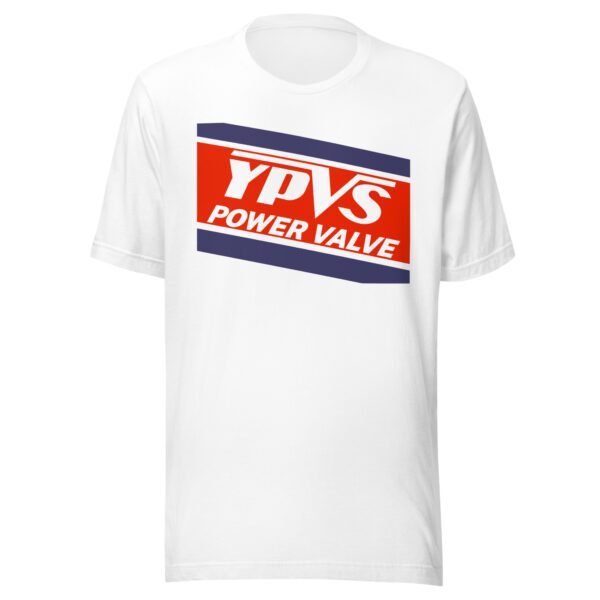 YPVS Power Valve T-Shirt - All Sizes - Good Quality White Motorcycle Tee