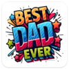 Best-Dad-Ever-Colour-Comic-Style-drinks-coaster