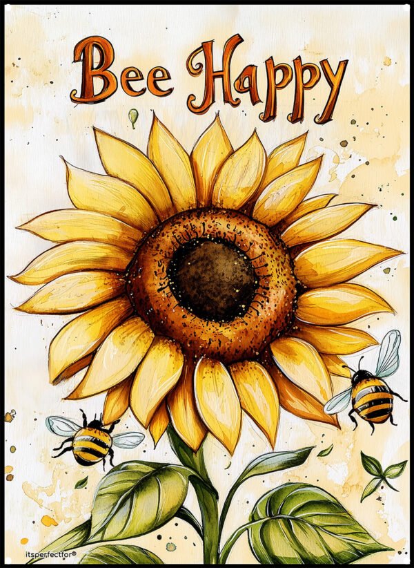Bee-Happy-metal-sign