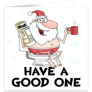 Have-a-good-one-santa-on-toilet-christmas-card-square card