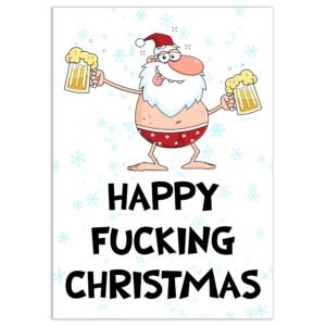 Happy-fucking-Christmas-santa-2-beers-christmas-card