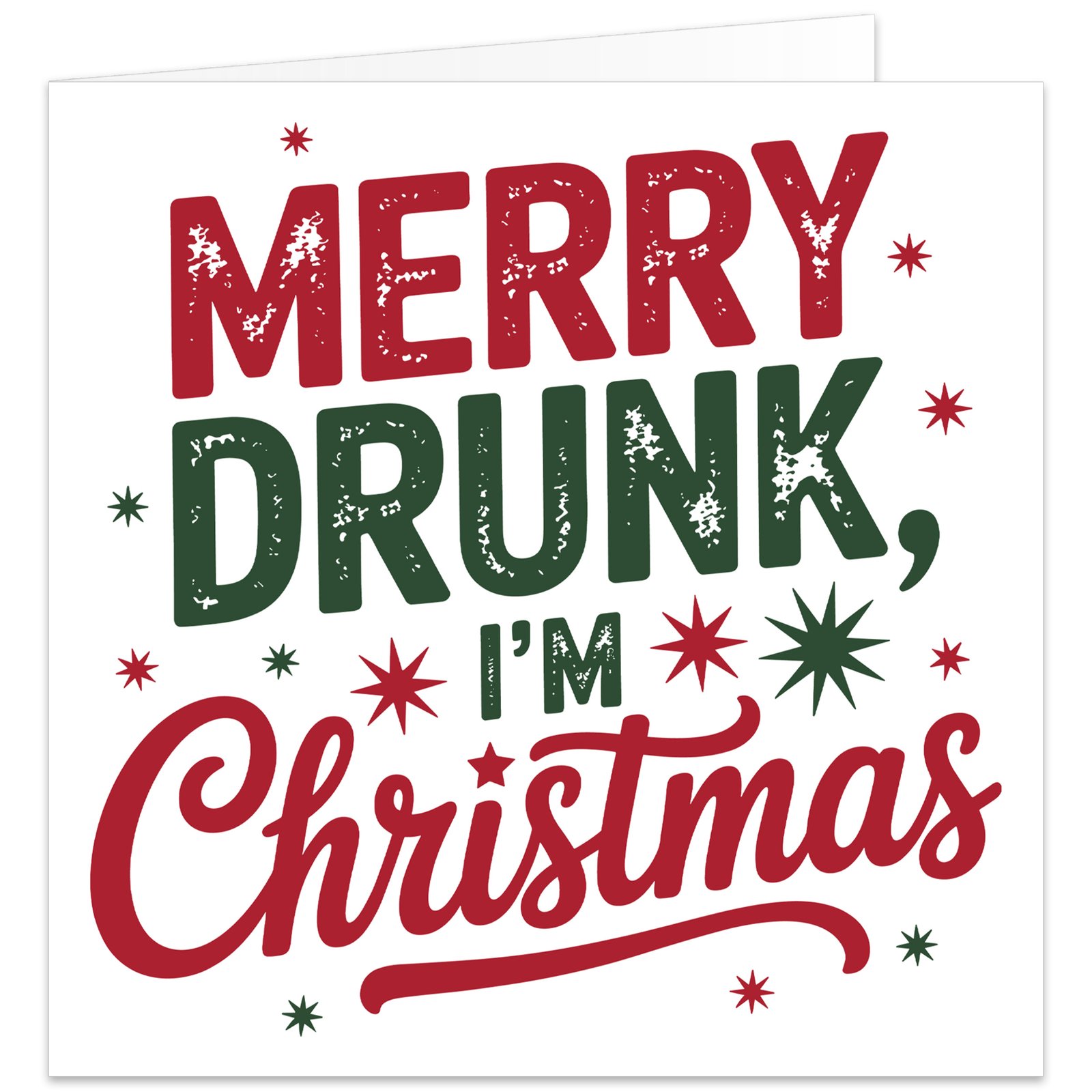 Funny Christmas Card, Merry Drunk I’m Christmas, Retro Drinking Humour for Mate