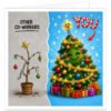 Funny Christmas card for a work colleague featuring a sad, sparse “Other Co-Workers” Christmas tree beside a large, colourful and cheerful “You” tree covered in decorations and surrounded by presents.